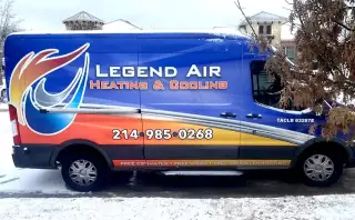 Legend Air work trucks are stocked and ready for service.